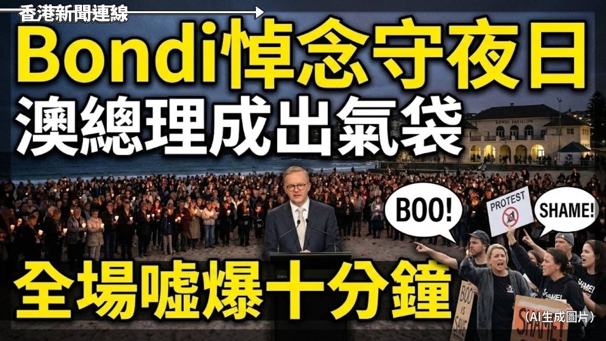 Bondi悼念守夜日 澳總理成出氣袋 全場噓爆十分鐘