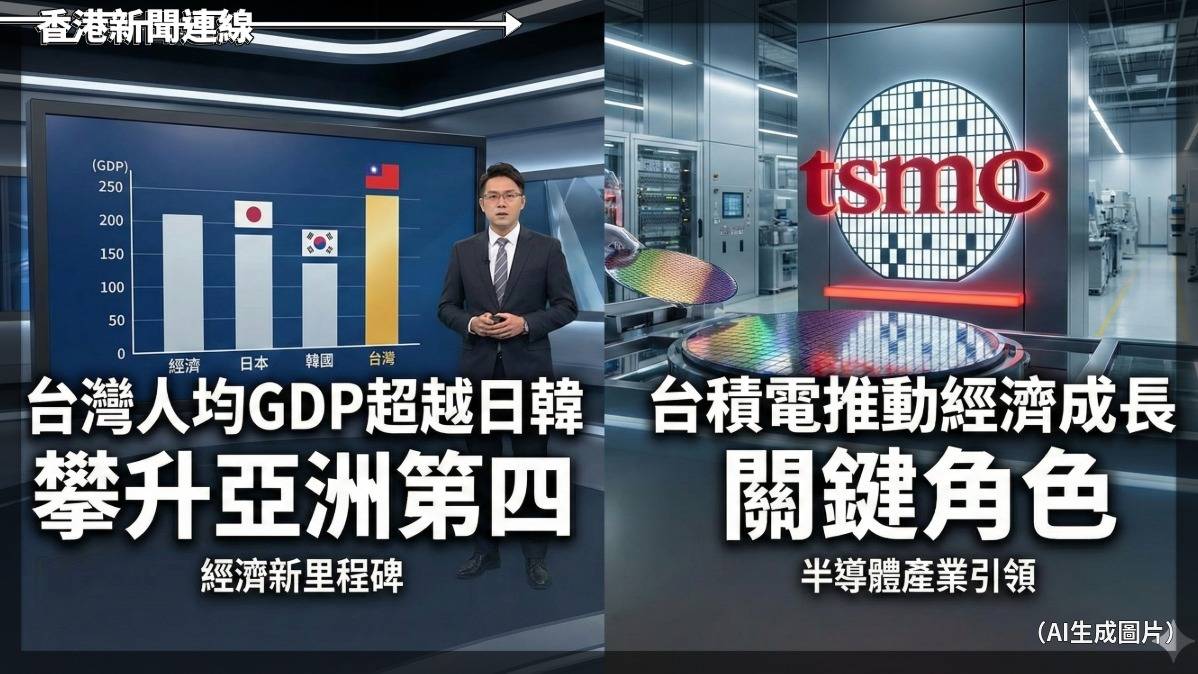 台灣人均 GDP 超日韓 爬頭排亞洲第 4 全靠台積電「發大財」
