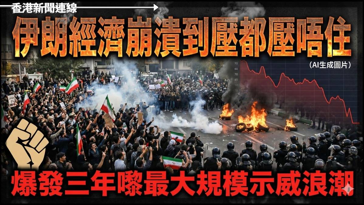 伊朗經濟崩潰到壓都壓唔住 爆發三年嚟最大規模示威浪潮