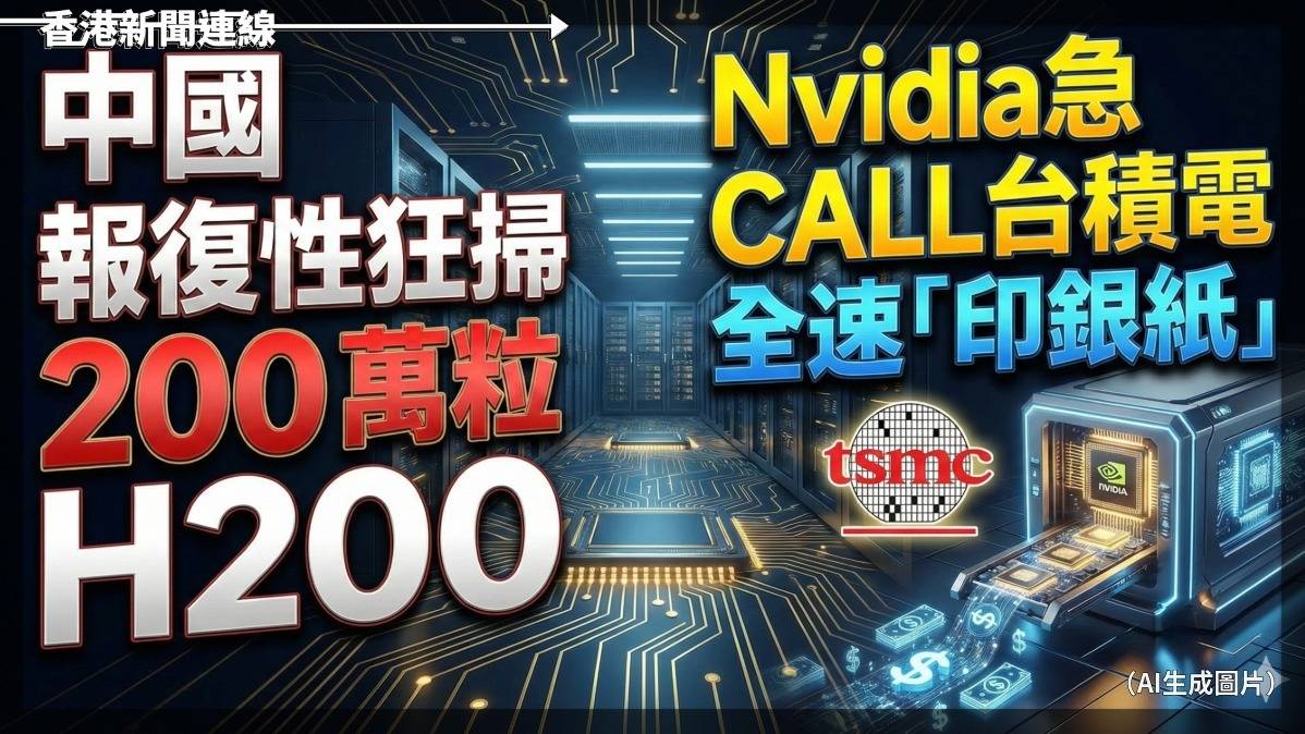 中國報復性狂掃 200 萬粒 H200 Nvidia急CALL台積電全速「印銀紙」