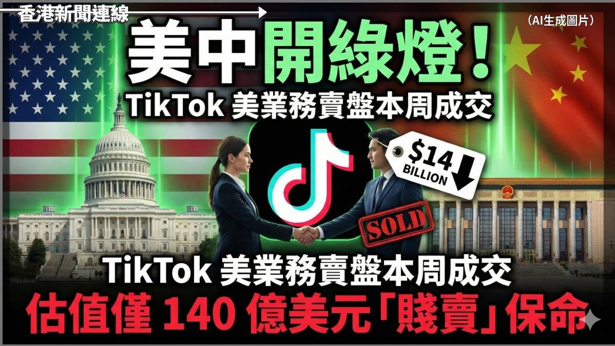 美中開綠燈! TikTok 美業務賣盤本周成交 估值僅 140 億美元「賤賣」保命